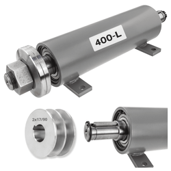 Zestaw bazowy do piły tarczowej (cyrkularki / krajzegi) z mocowaniem 30mm / lewy gwint / 400mm / oparty na piaście + Koło 2x17/90mm