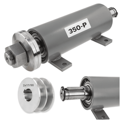 Zestaw bazowy do piły tarczowej (cyrkularki / krajzegi) z mocowaniem 30mm / prawy gwint / 350mm / oparty na piaście + Koło 2x17/90mm