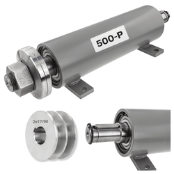 Zestaw bazowy do piły tarczowej (cyrkularki / krajzegi) z mocowaniem 30mm / prawy gwint / 500mm / oparty na piaście + Koło 2x17/90mm