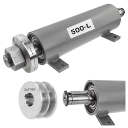 Zestaw bazowy do piły tarczowej (cyrkularki / krajzegi) z mocowaniem 30mm / lewy gwint / 500mm / oparty na piaście + Koło 2x17/90mm