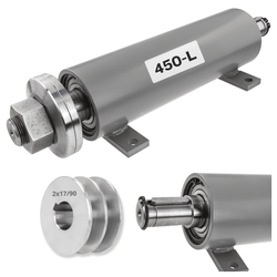 Zestaw bazowy do piły tarczowej (cyrkularki / krajzegi) z mocowaniem 30mm / lewy gwint / 450mm / oparty na piaście + Koło 2x17/90mm