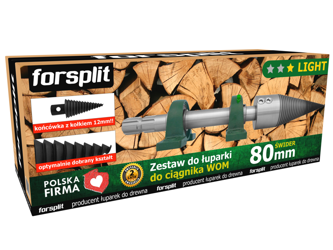 Łuparka świdrowa 80mm do ciągnika / zestaw ZW2U-080K2