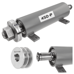 Zestaw bazowy do piły tarczowej (cyrkularki / krajzegi) z mocowaniem 30mm / prawy gwint / 450mm / oparty na piaście + Koło 2x17/90mm